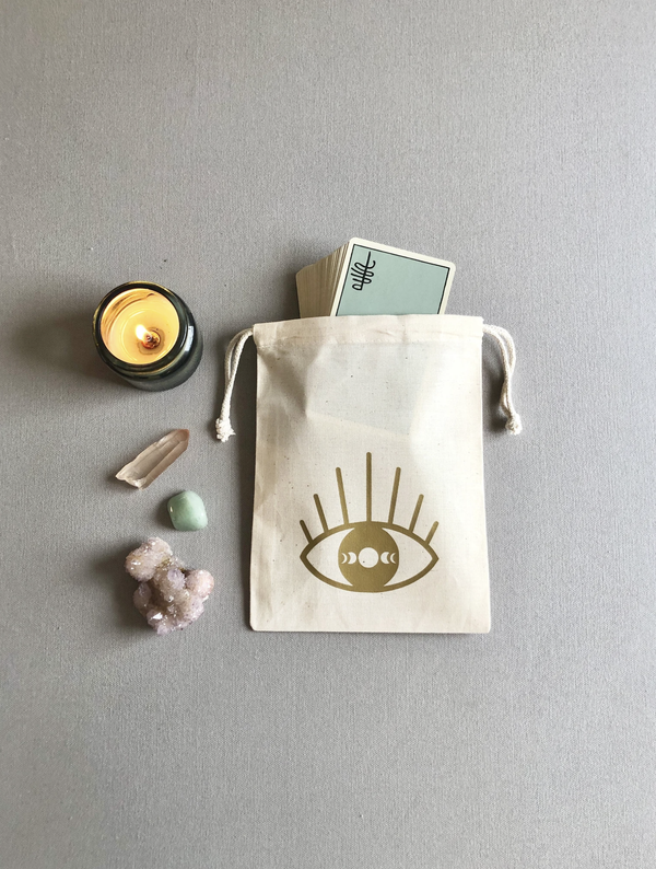Moon Eye Drawstring Pouch for Tarot Cards and Crystals