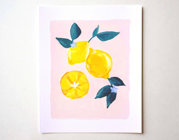 Lemon Gouache Print