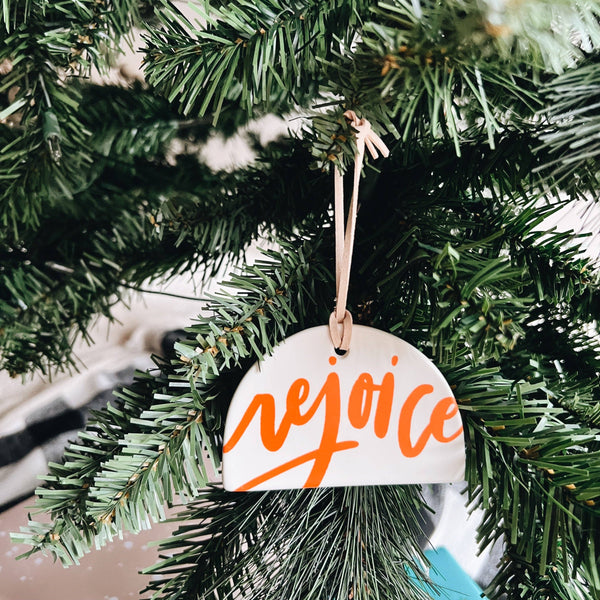 Porcelain Christmas Ornament - Rejoice
