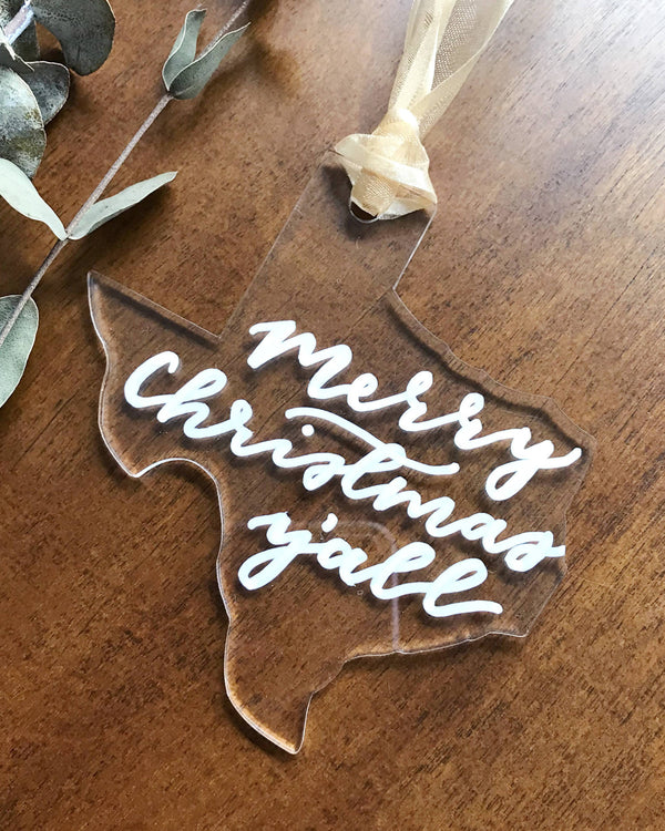 Texas Merry Christmas Y'all Ornament