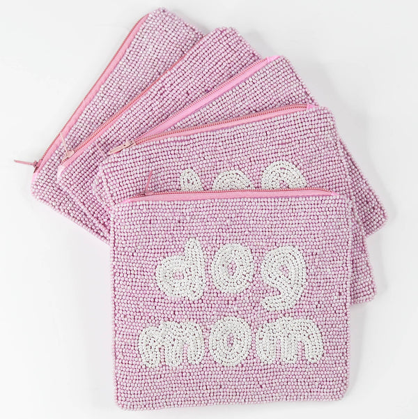 Dog Mom Beaded Coin Purse