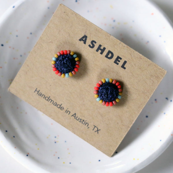 Woven Studs (Navy) - 2