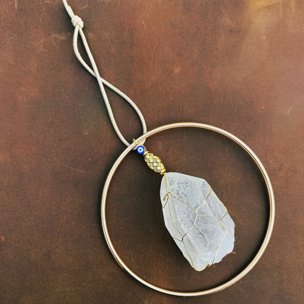 Raw Crystal Suncatcher // Single Hoop - 5