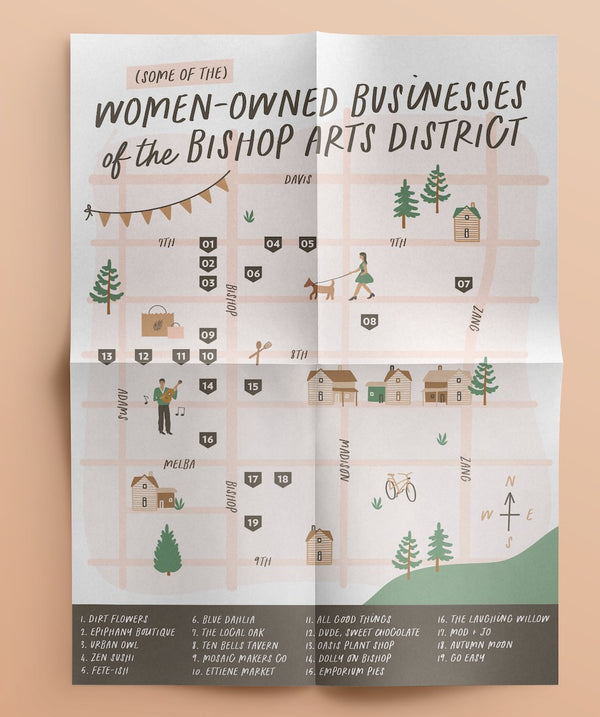 (Some of the) Women-Owned Businesses of the Bishop Arts District: PDF Map