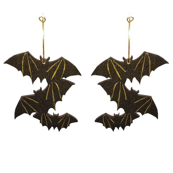 Shimmery Bat Hoops - 1