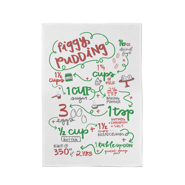 Figgy Pudding Recipe Tea Towel