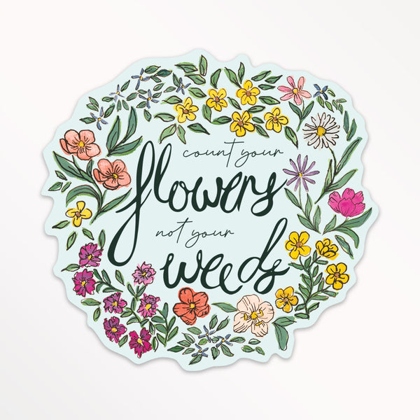 Count Your Flowers Sticker - 1