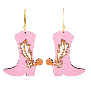 Pink Cowgirl Boot Hoops - 1