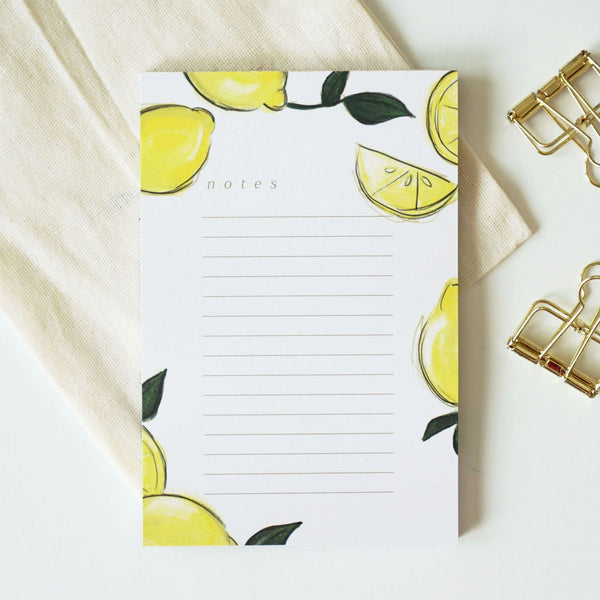 Lemon Pattern Lined Notepad - 1
