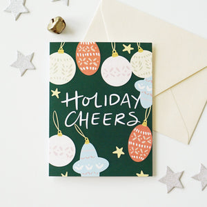 Green Holiday Bohemian Ornament Card - 1