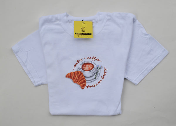 Carbs & Coffee Make Me Happy Tee - 1