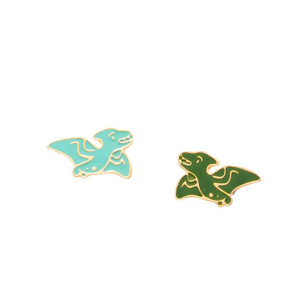 Pterodactyl Enamel Stud Earrings - 3