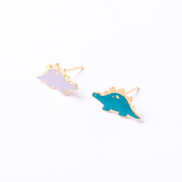Stegosaurus Enamel Stud Earrings - 2