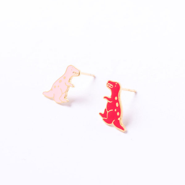 T-Rex Enamel Stud Earrings - 1