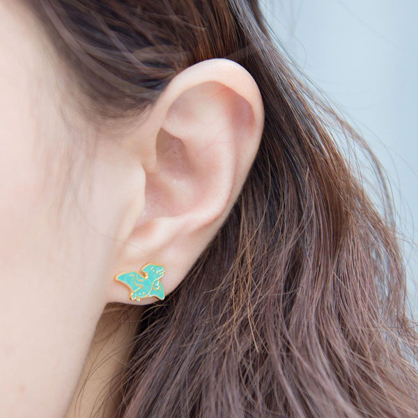 Pterodactyl Enamel Stud Earrings - 4