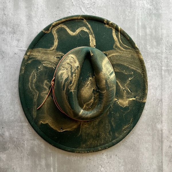 Gold Marbled Wide Brim Rancher Hat - 3
