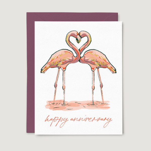 Flamingo Anniversary Card - 1