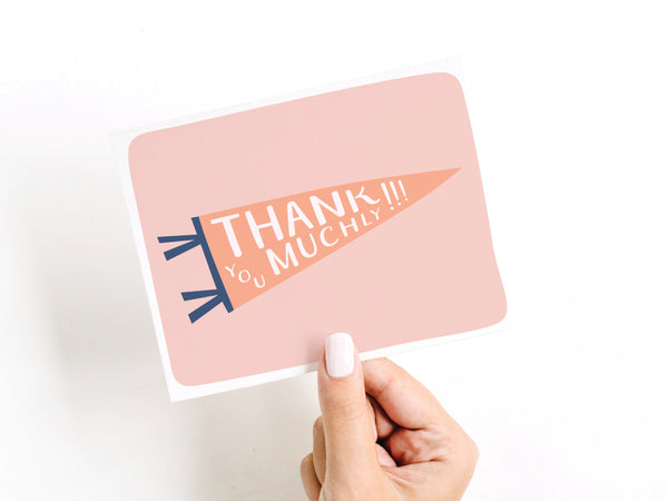 Thank You Muchly Pennant Flag Greeting Card - DS