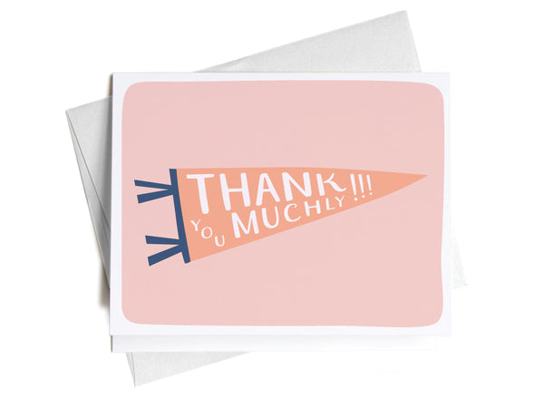 Thank You Muchly Pennant Flag Greeting Card - DS