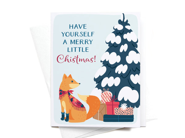 Have Yourself a Merry Little Christmas Fox Greeting Card - DS