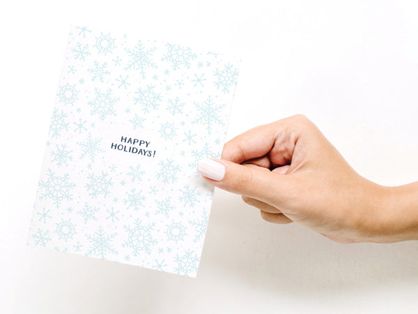Happy Holidays Winter Snowflakes Greeting Card - DS