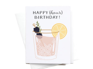 Happy (Hour) Birthday! Cocktail Greeting Card - onderkast-studio