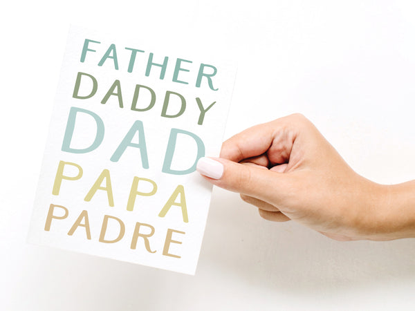 Father Daddy Dad Papa Padre Greeting Card - HS