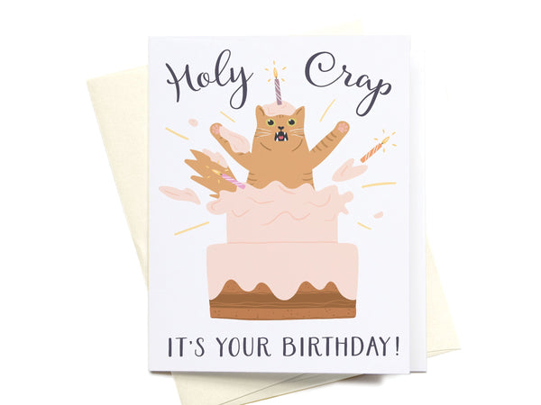 Holy Crap It’s Your Birthday Cat Greeting Card - RS