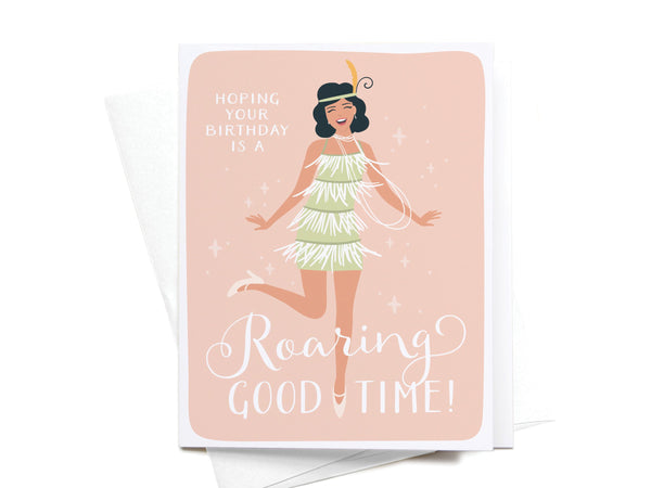 Roaring Good Time Flapper Greeting Card - DS