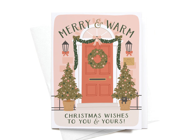 Merry & Warm Christmas Wishes Door Greeting Card - HS