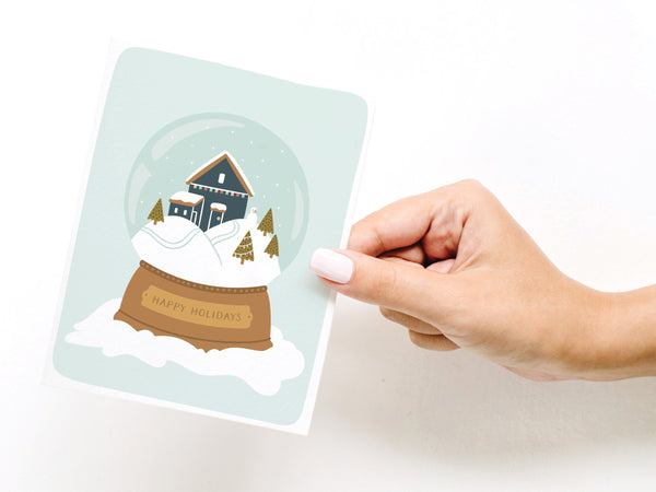 Happy Holidays Snowglobe Greeting Card - DS