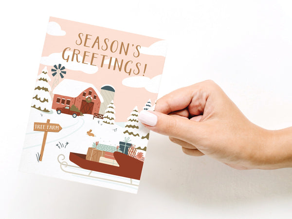 Season's Greeting! Tree Farm Greeting Card - DS