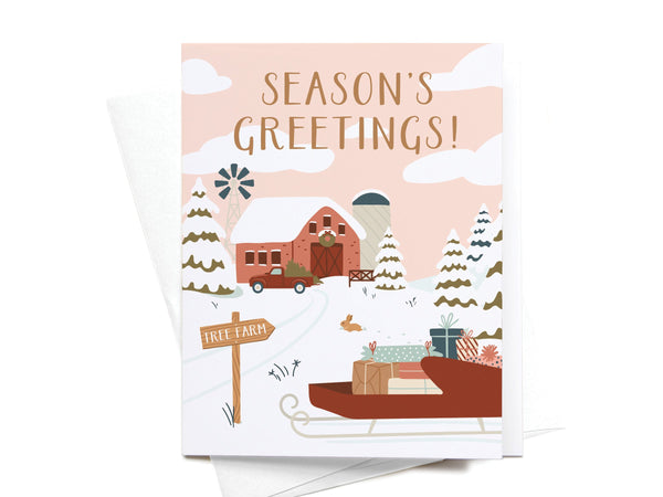 Season's Greeting! Tree Farm Greeting Card - DS