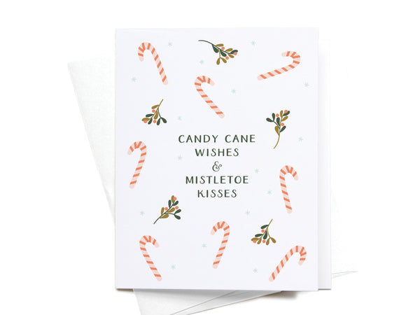 Candy Cane Wishes & Mistletoe Kisses Greeting Card - HS