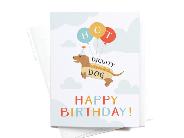Hot Diggity Dog Greeting Card - RS
