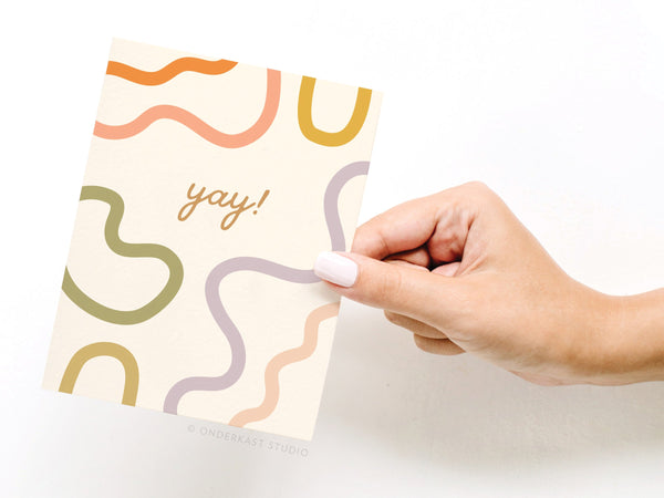 Yay Squiggles Greeting Card - RS