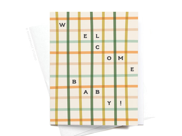 Welcome Baby Gingham Greeting Card - RS