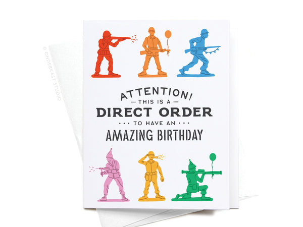 Direct Order Army Men Birthday Greeting Card - RS