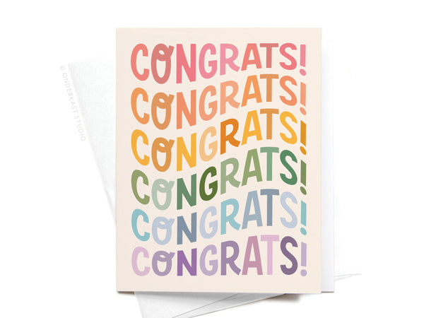 Congrats Wonky Type Greeting Card - RS