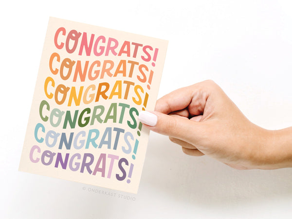 Congrats Wonky Type Greeting Card - RS