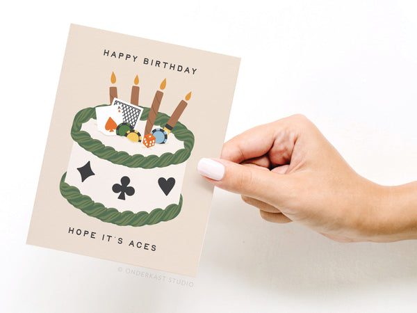 Aces Poker Birthday Greeting Card - RS