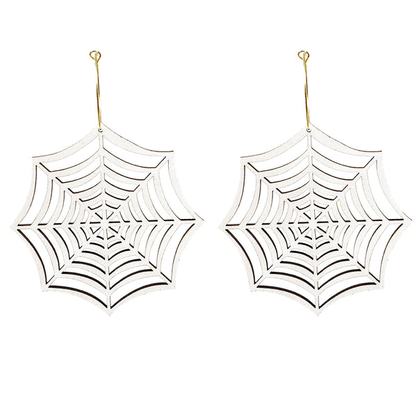 Iridescent Spider Web Hoops - 1