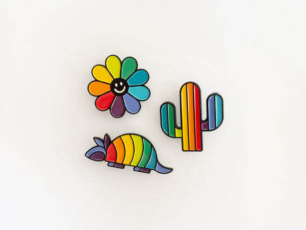 Rainbow Flower Pin - 2