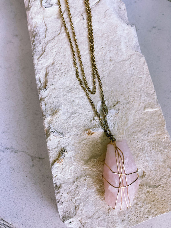 LG Dorado Rose Quartz Pendant  - 2