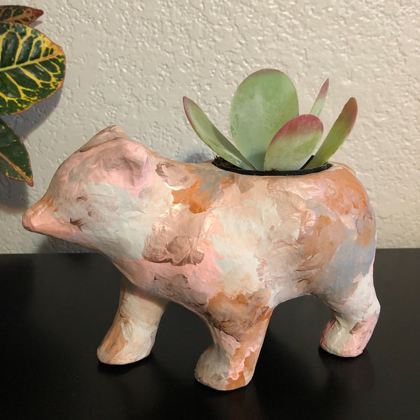 paper mache plant pots Abstract Painted Paper Mache Animal Planters – Mosaic Makers Collective