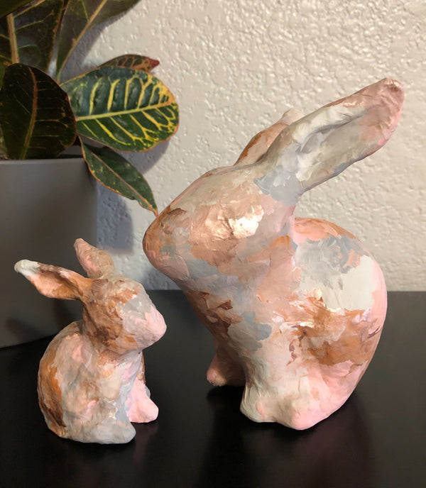 Abstract Painted Paper Mache Animals - 5