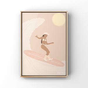 Surfing Cowgirl Print - 1