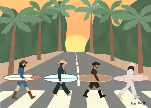 Surfer Beatles Abbey Road Print - 2