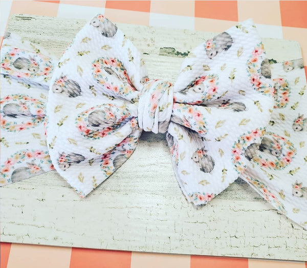 White Floral Bunny Children's Hair Accessories