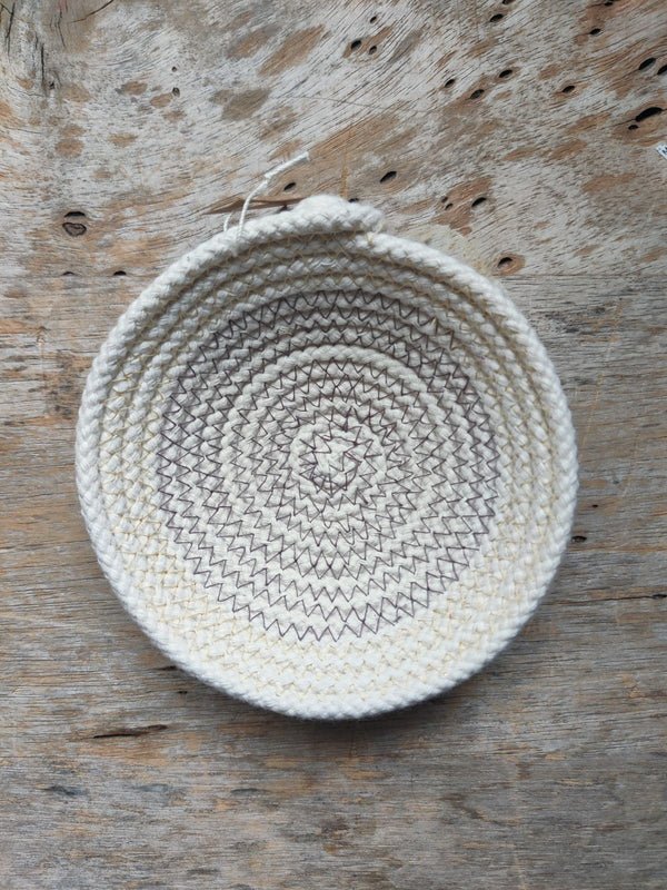 Medium Cotton Rope Bowl - Gold and Purple - 3